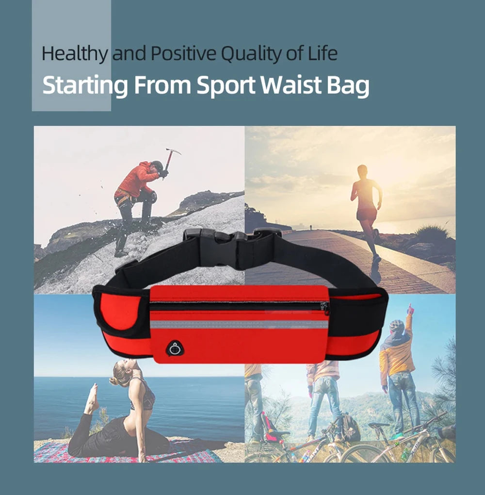 1Pcs Outdoor Sports Waist Bag Waterproof Pack Close Fitting Invisible Belt Fitness Anti Theft Mobile Phone Waist Bag Bottle