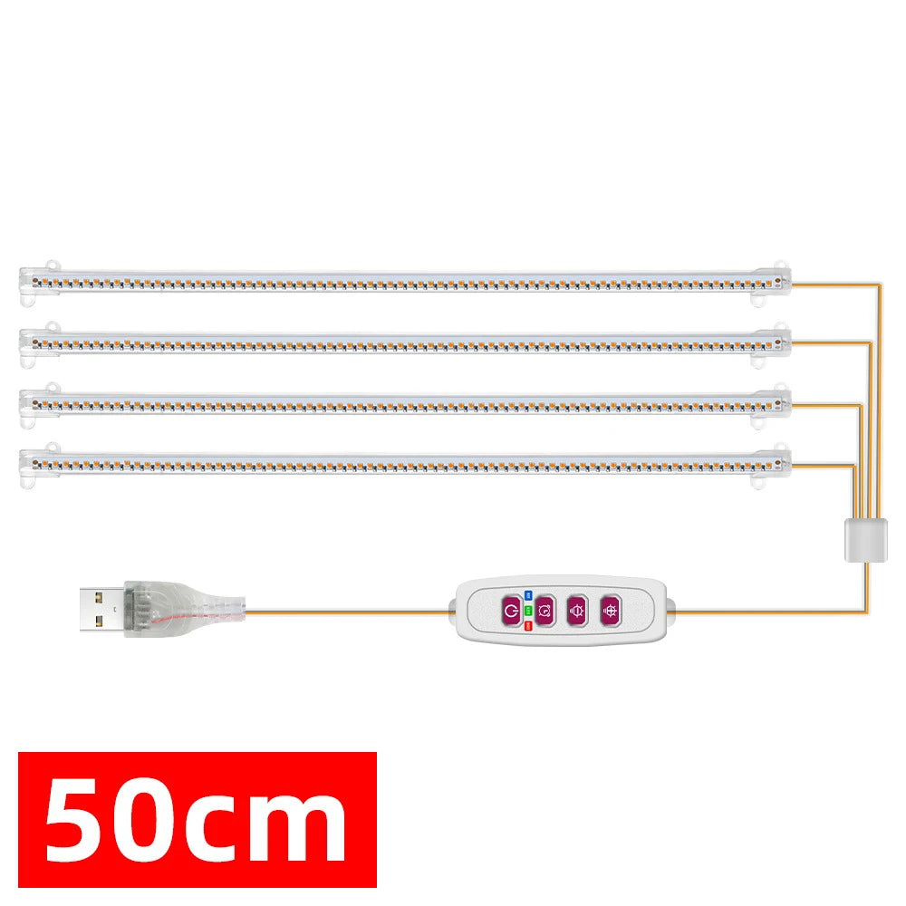 1/2/3/4 LED Grow Light Strips for Indoor Plants USB Full Spectrum Phyto Lamp Dimmable Timer Seedlings Vegs Flower Growing Lamp