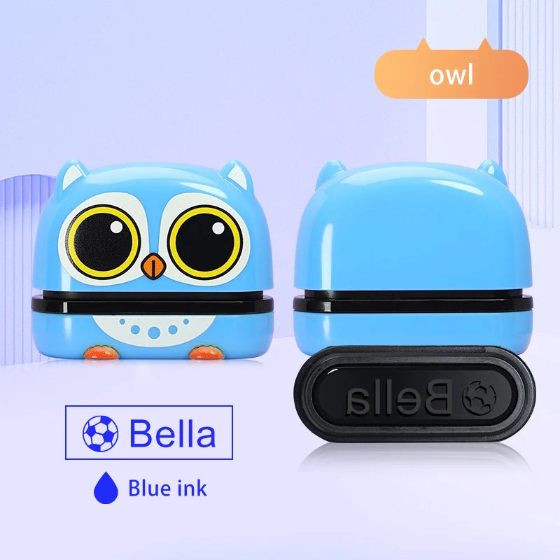 Black/Blue/Red/White Customized Name Stamp Paints Personal Student  Baby Engraved Waterproof Non-fading Kindergarten Name Seal