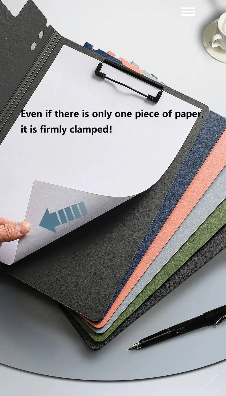 1pc A4 File Folders, Documents Organizer, Clipboard With Cover, A4 Paper Folder For Business & School, Stationery & Office Suppl