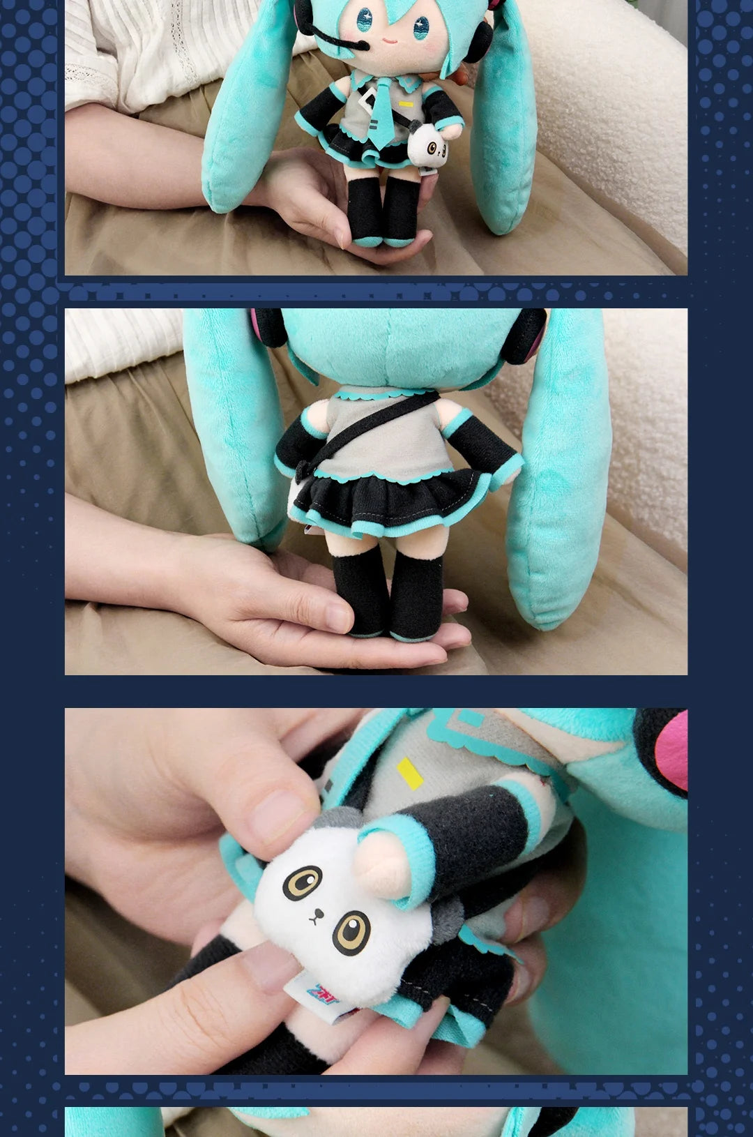 2024 New Genuine Vocaloid Hatsune Miku 2d Cute Sleep Doll panda Headphone Bag Kawaii Two-Dimensional Girls Birthday Gift