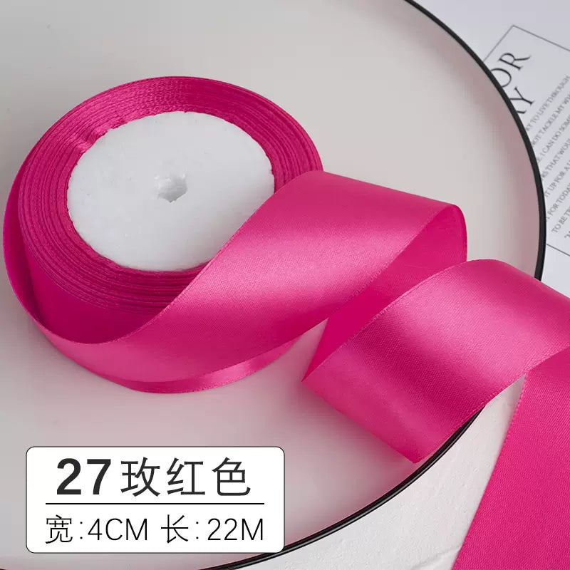 25yards/roll 4cm Satin Ribbon for Gift Wrapping Bows Making Floral Bouquets DIY Wreaths Sewing Projects Wedding Party Decor