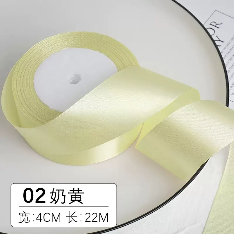 25yards/roll 4cm Satin Ribbon for Gift Wrapping Bows Making Floral Bouquets DIY Wreaths Sewing Projects Wedding Party Decor