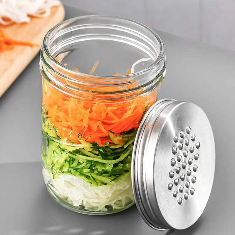 Cheese Grater Lid For Mason Jar Kitchen Mason Jar Grater Lid Rust-Proof Carrot Grater Wear-Resistant Cheese Shredder For Carrots