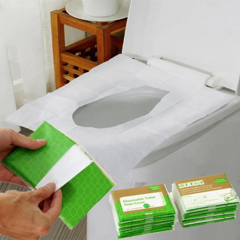 50pcs/bag Disposable Toilet Seat Cushion Toilet Seat Cushion Clean And Hygienic Public Bathroom Travel Disposable Toilet Cover