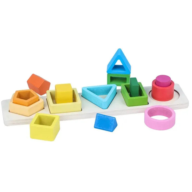 Children's Wooden Category Stack Toy Education Color Shape Classification Instrument Puzzle Toys