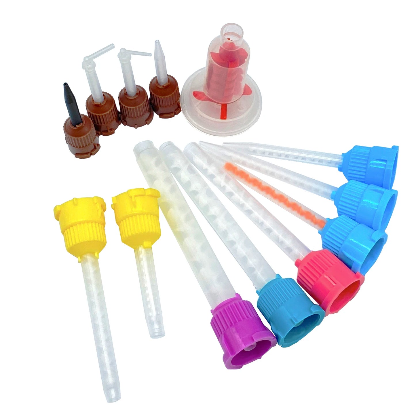 50pcs/Lot Dental Mixing Tips Impression Materials Lab Denture Color Tubes Disposable Silicone Rubber Dentistry Material