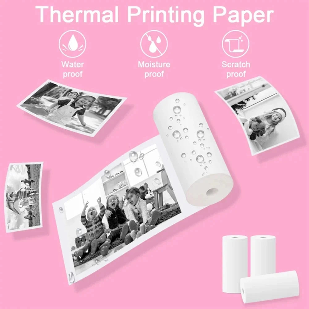 30PCS Mini Printer Paper Thermal Sticker Paper Self-adhesive Printer Paper Photo Printer Labels For Photos Notes 5.7 x 2.5cm