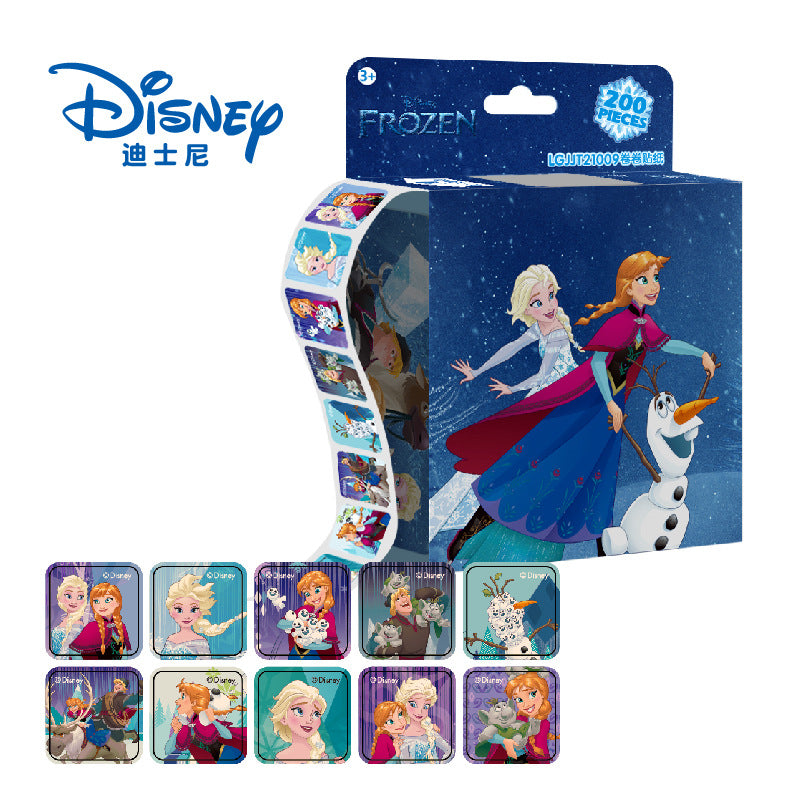 200 Sheets/Box Disney Cartoon Pull Out Stickers Princess Frozen Mickey Mouse Minnie Sticker Girl Boy Teacher Reward Toys Gift