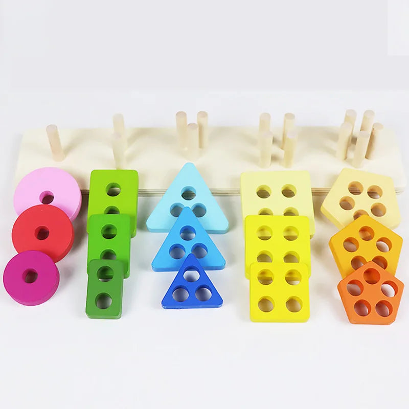 Children's Wooden Category Stack Toy Education Color Shape Classification Instrument Puzzle Toys