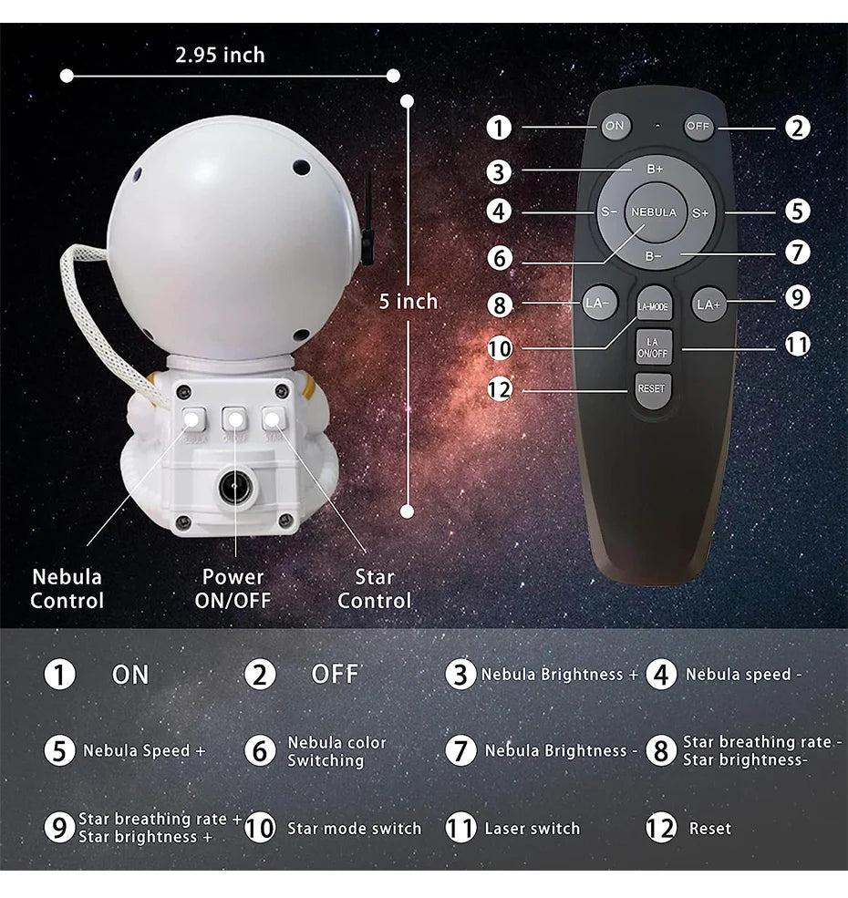 Astronaut projection light Galaxy projector LED night light starry sky atmosphere light desktop decoration light bedroom home ch