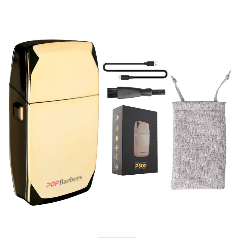 9000RPM Professional Pop Barbers P600 Oil Head Electric Hair Clippers Golden Oil Gradient Push Electric Shaver Hair Trimmer