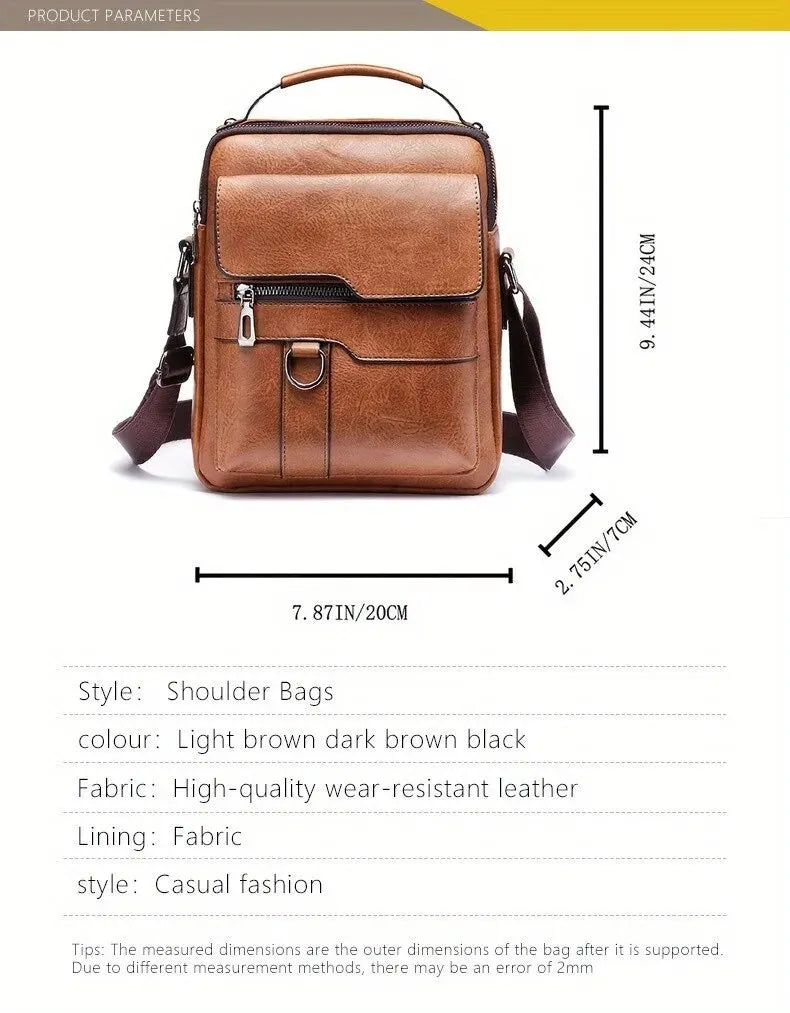 Brand Men Shoulder Bag for 9.7" iPad Men PU Leather Flaps Men's Crossbody Bags Business Flap Male Solid Messenger Bag Travel Bag