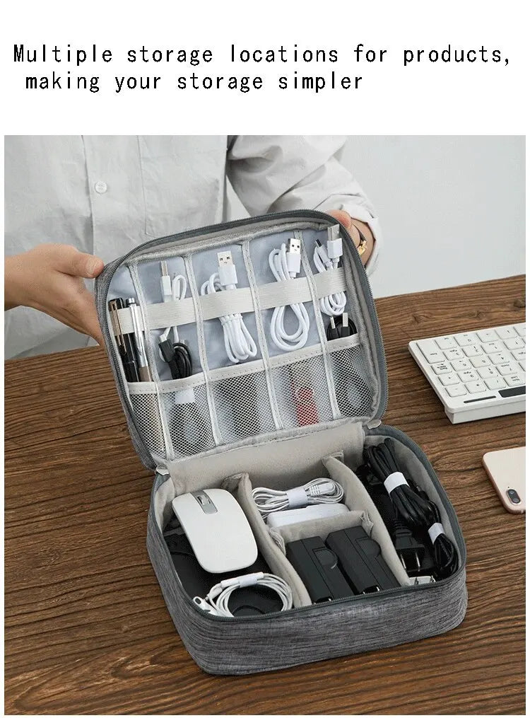 Cationic Digital Bag Portable Waterproof Data Cable Storage Box Travel Cosmetics Storage Bag