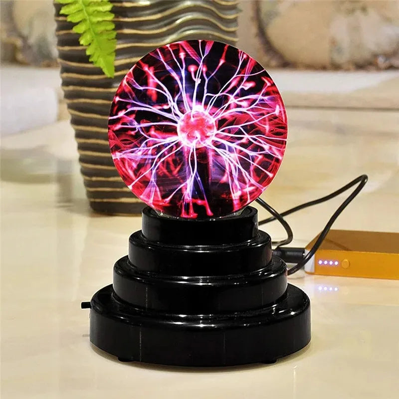 3/4/5/6 Inch Magic Plasma Ball Lamp LED Atmosphere Night Light Only Touch Sensitive Glass Plasma Light Bedroom Decor Kids Gifts