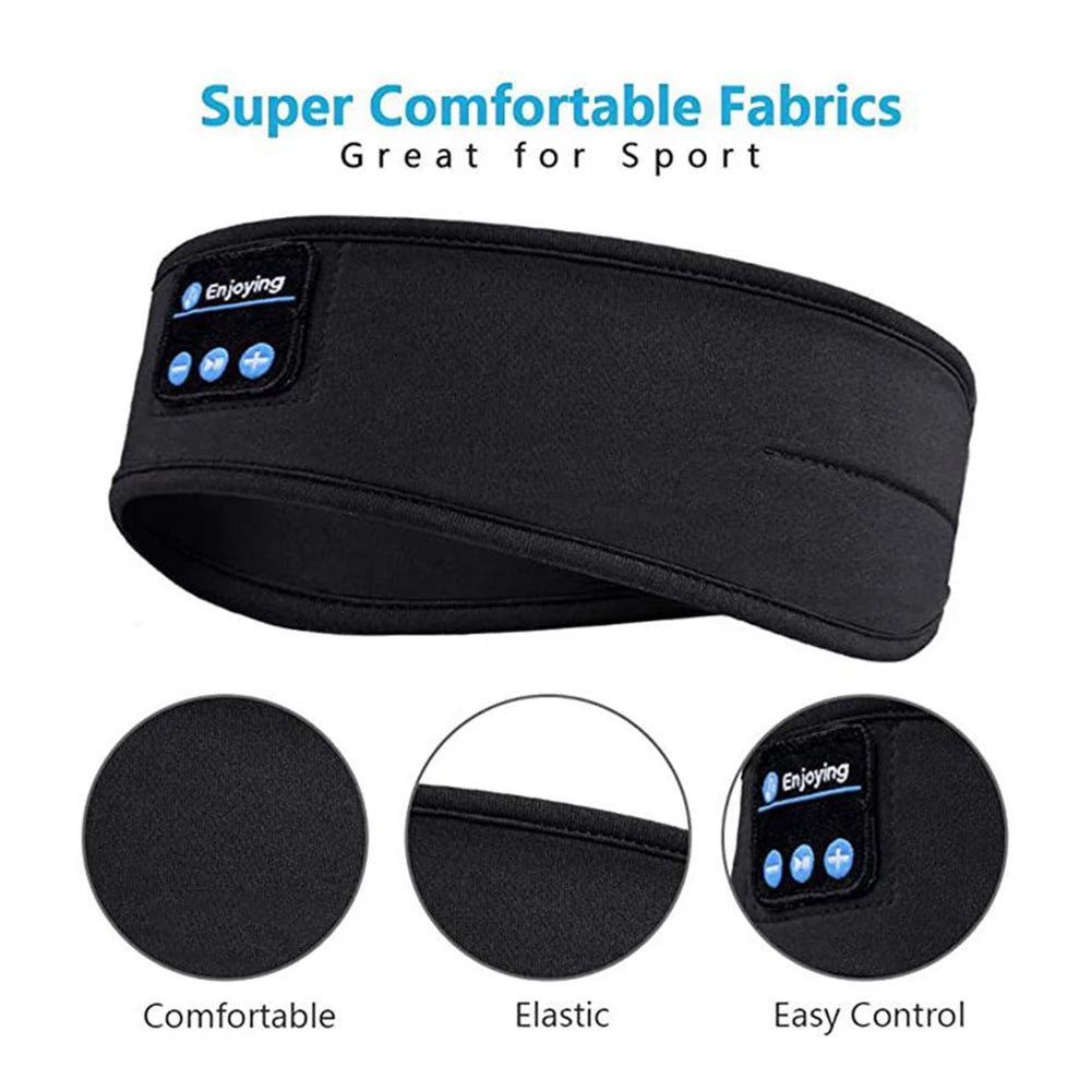 Comfortable Bluetooth-compatible5.0 Earphone Sleeping Band Headphone Music Eye Mask Soft Elastic Wireless Sport Headband Headset