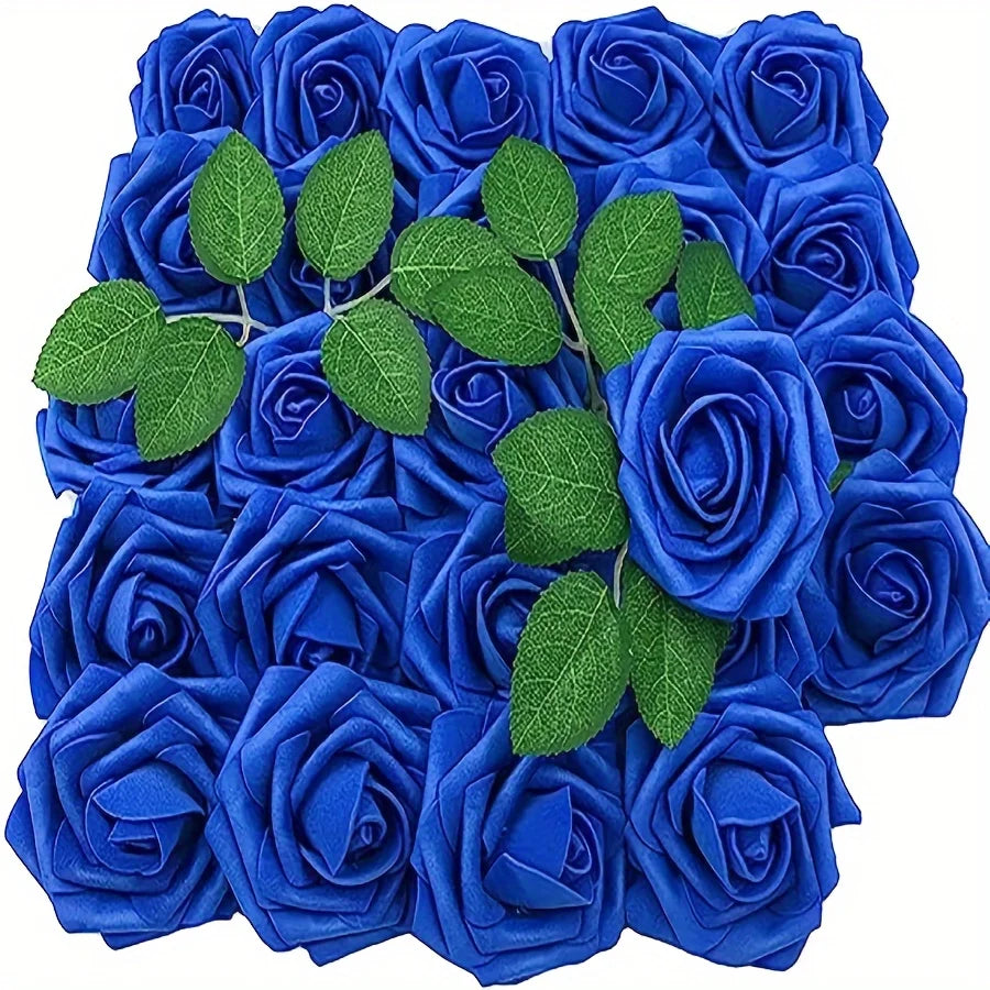 25pcs Artificial Flowers, Fake Flowers Roses W/stem For DIY Wedding Bouquets Centerpieces Arrangements Party Home Decorations