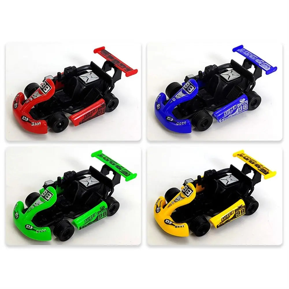 1PC Random Four-wheel Pull Back Car Car Model Vehicle Toy Racing Model Kart Colorful Plastic Racing Car Toy For Boys Kids Gift