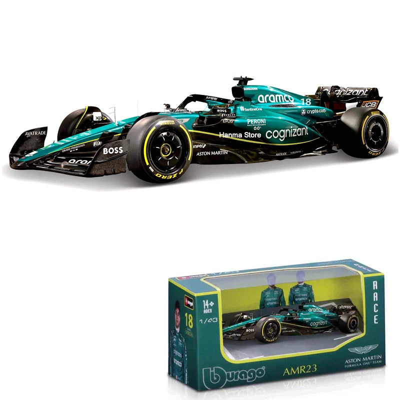 Bburago 1:43 Aston Martin AMR23 Mercedes W14 Red Bull RB19 Miami GP Ferrari SF23 Alpine A523 F1 Model Formula Car Static Racing