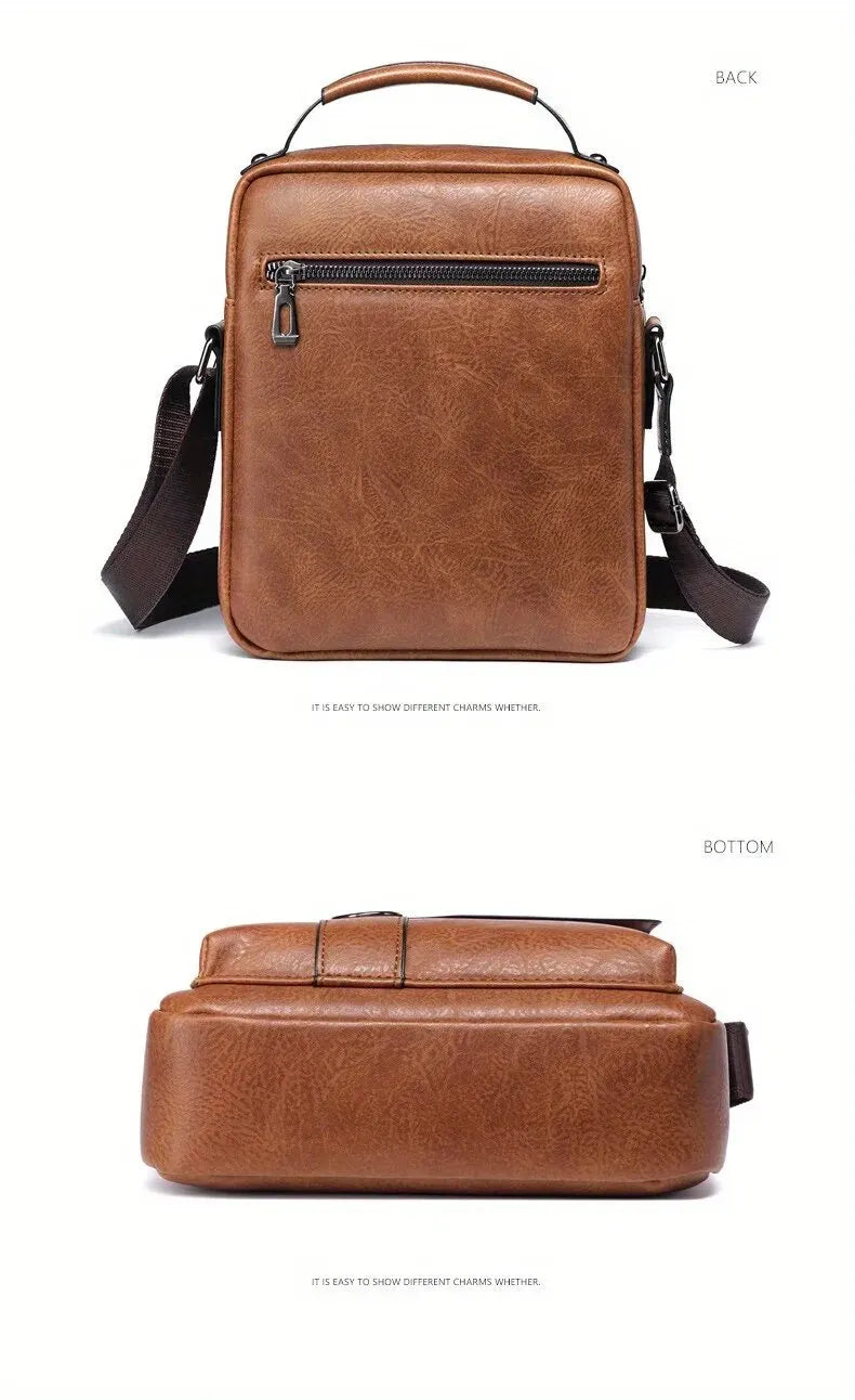 Brand Men Shoulder Bag for 9.7" iPad Men PU Leather Flaps Men's Crossbody Bags Business Flap Male Solid Messenger Bag Travel Bag