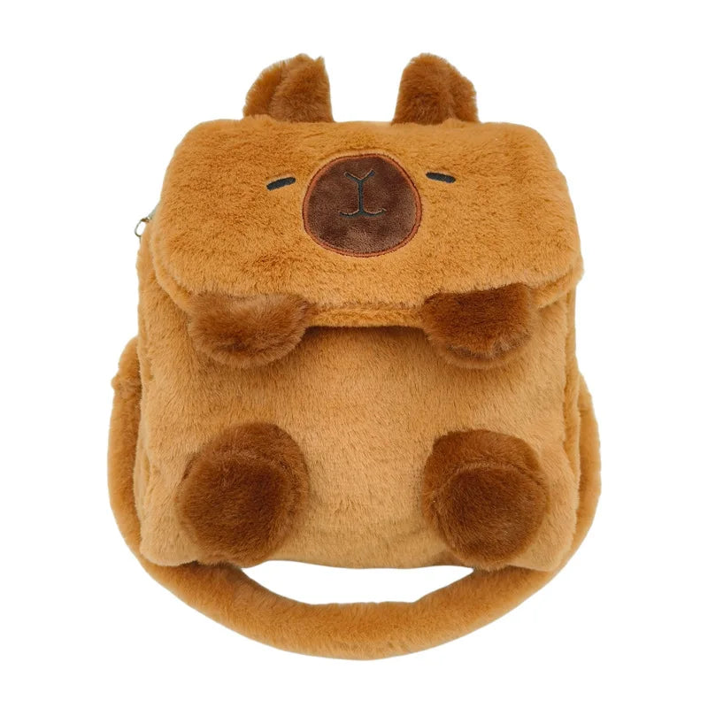 Capybara Plush Backpack Kawaii Fashion Plushie Doll Fur Bag Children's Bag Shoulder Bag Mini Knapsack Bags Gifts For Girlfriend