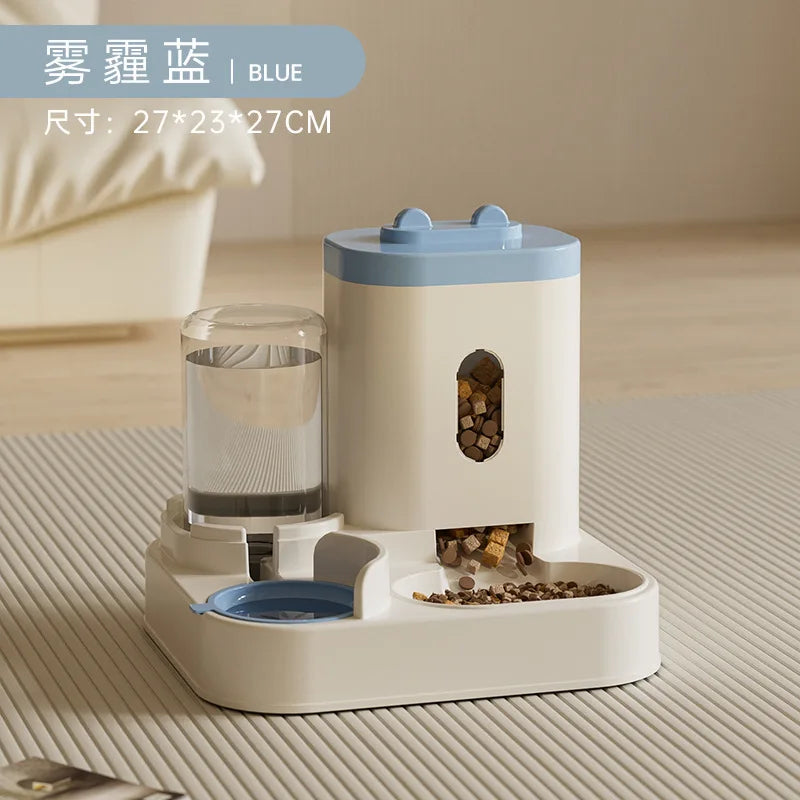 Automatic Feeder Cat Dog Food Bowl with Water Fountain Pet Large Food Storage Dispenser Container Puppy Pet Kitten Accessories