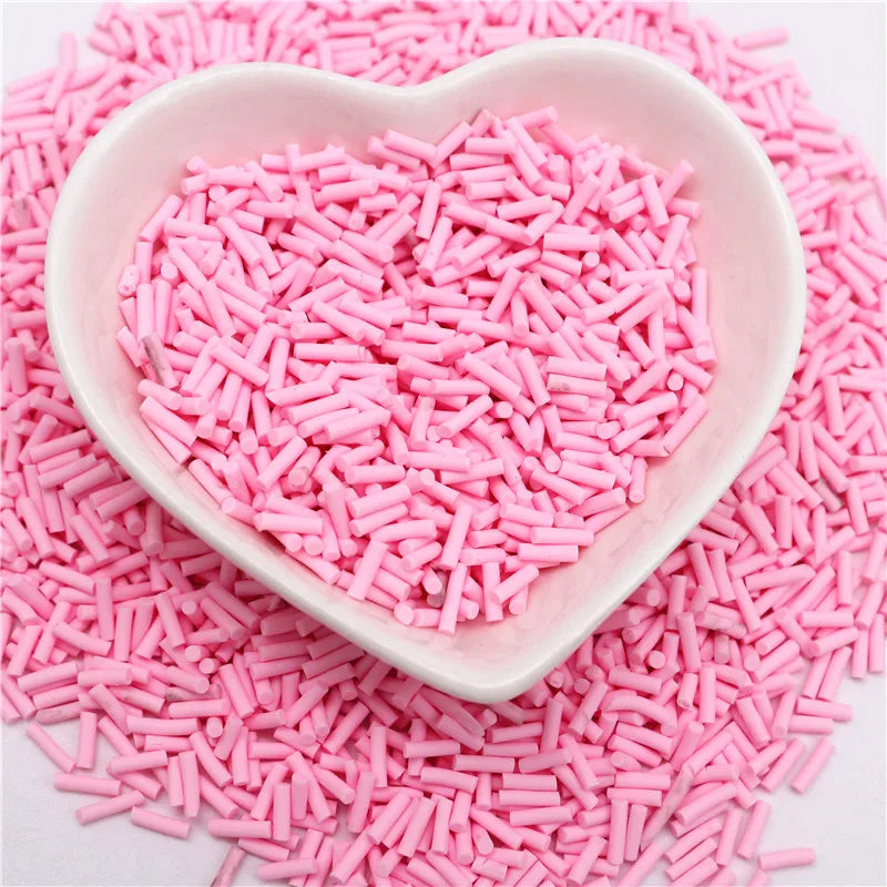 Candy Polymer Clay Slices 1mm Thin Sprinkles Long Cylindrical Hot Clay for Slime Supplies DIY Crafts Tiny Plastic Klei Accessory