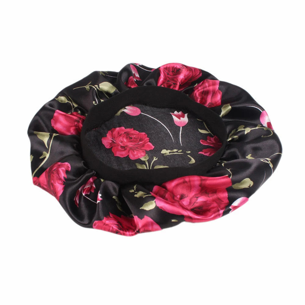 1 Pc Soft Night Sleep Hat Women Elastic Wide Band Fashion Hair Loss Cover Head Wrap Satin Bonnet  Beauty Chemo Caps Care