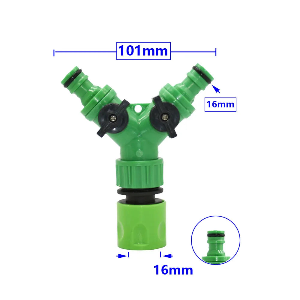 1/2 3/4 Thread 2-way Tap Hose Water Splitter Garden Tap Y Splitter Watering Fittings Adjustable Switch Joints