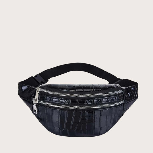 Crocodile Fanny Pack Sling Bag Crossbody Chest Bag Casual Messenger Shoulder Bag Waist Bag Outdoor Travel Commuting Satchel Bags