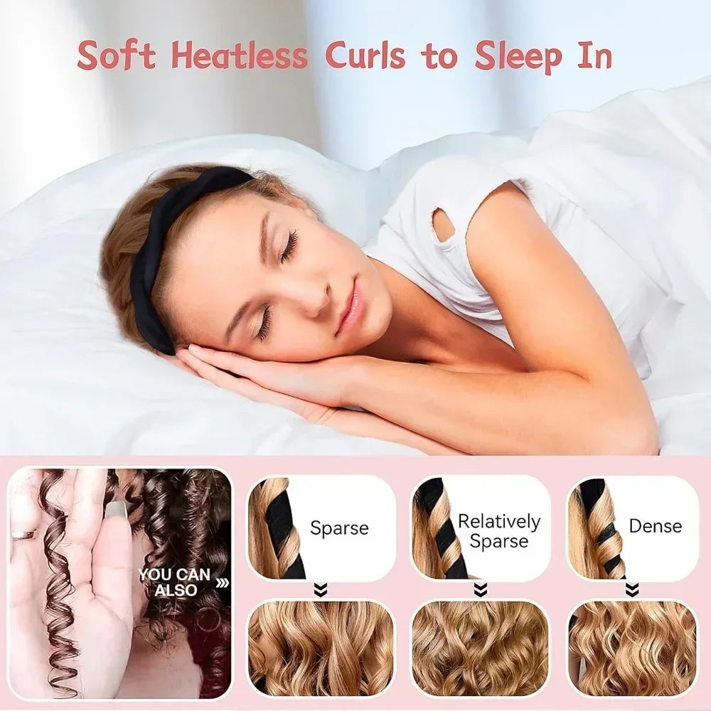 1PC Heatless Curling Rod Headband Soft Hair Curlers No Heat Hair Rollers Lazy Silk Curls Sleeping Headband Hair Styling Tools