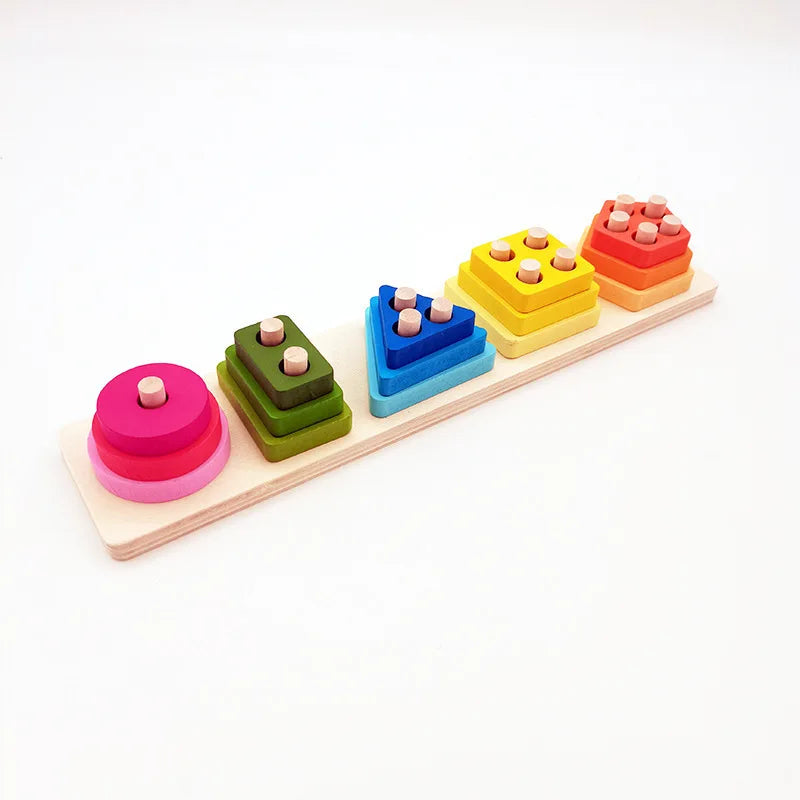 Children's Wooden Category Stack Toy Education Color Shape Classification Instrument Puzzle Toys