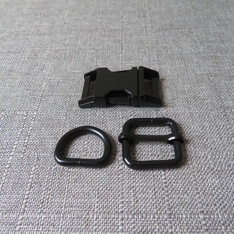 1Set Metal Buckles Hardware D Ring Adjuster Belt Strap Slider Fasteners For Paracord Pet Dog Collar Harness DIY Sewing Accessory