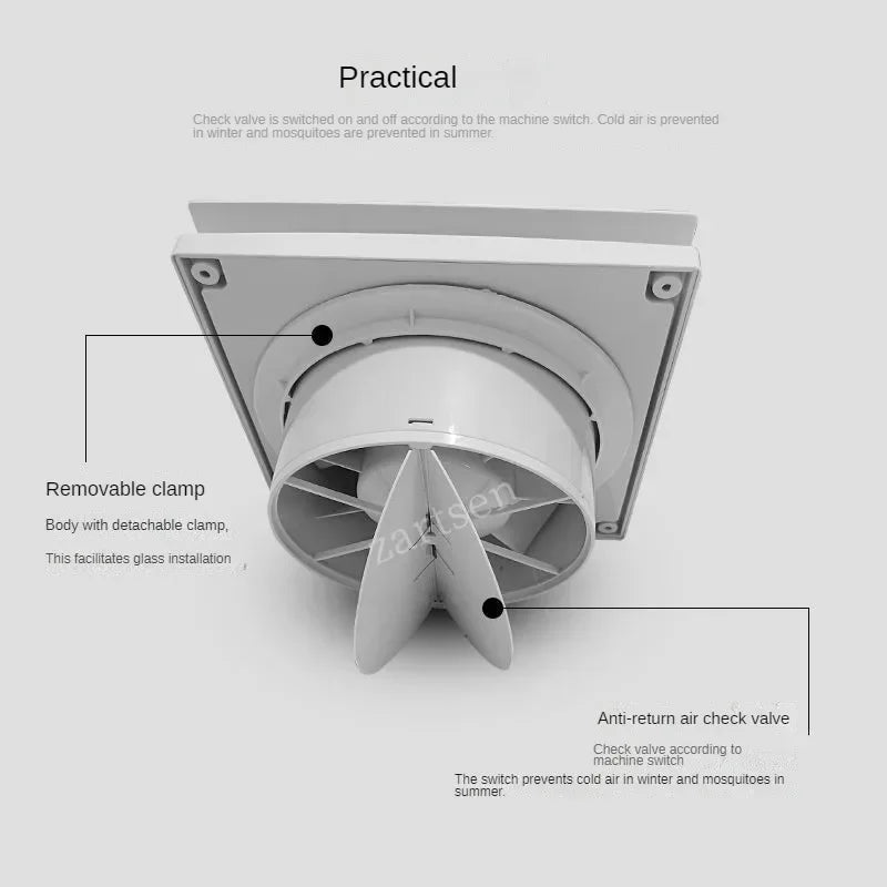 4 Inch High Speed Exhaust Fan Toilet Kitchen Bathroom Hanging Wall Window Ventilator Extractor with Remote Control