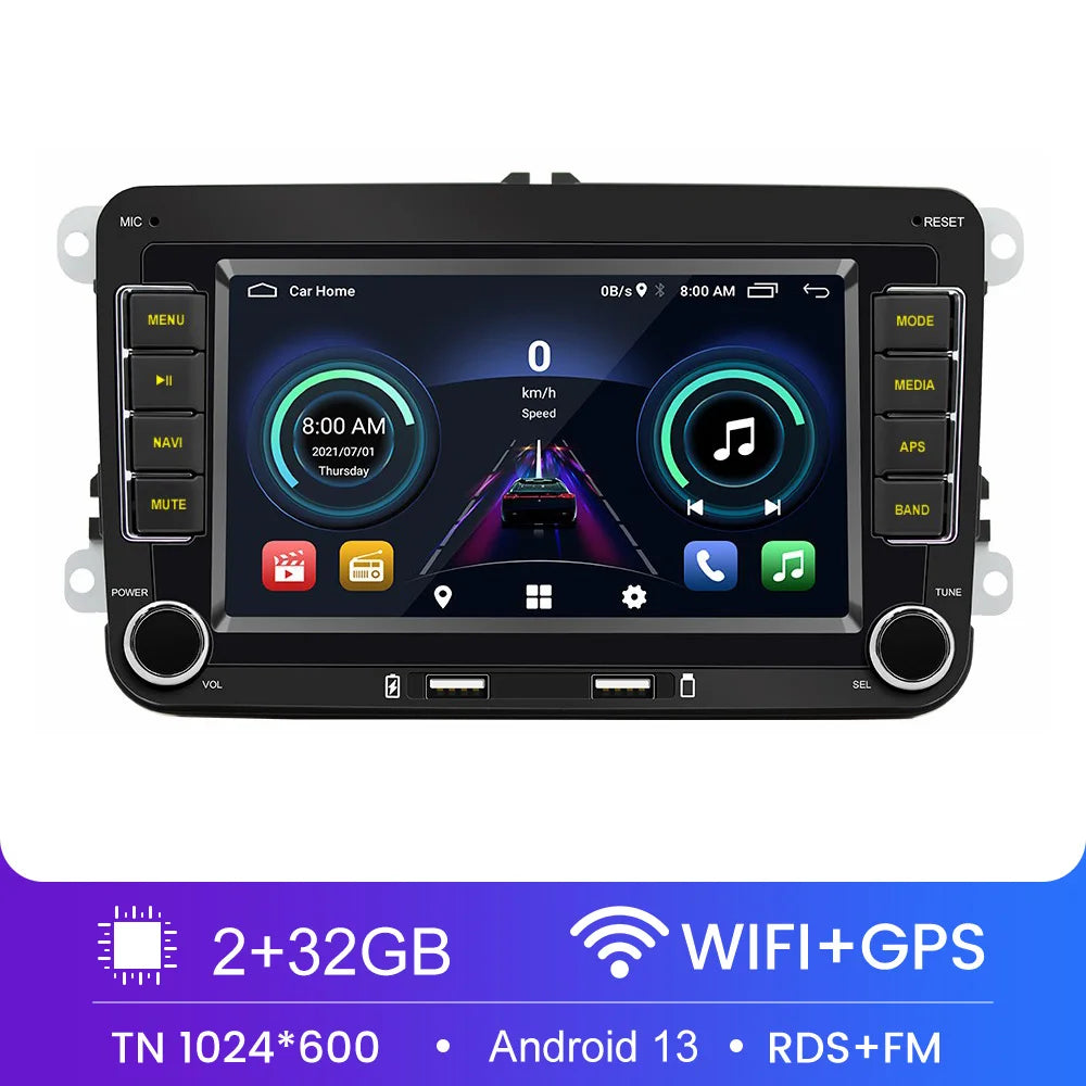 2 Din Car Radio Android11 Car Multimedia Player GPS WiFi Carplay For Volkswagen Skoda Octavia golf 5 6 touran passat polo Jetta