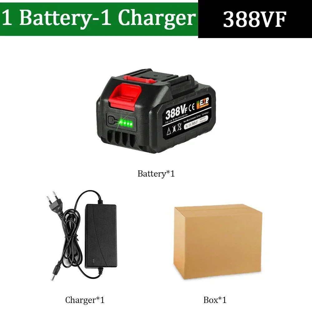 20V Rechargeable Lithium Battery EU Plug 15000mAh.928VF 22500mAh.Battery Capacity Indicator.for Chainsaw Electric Drill