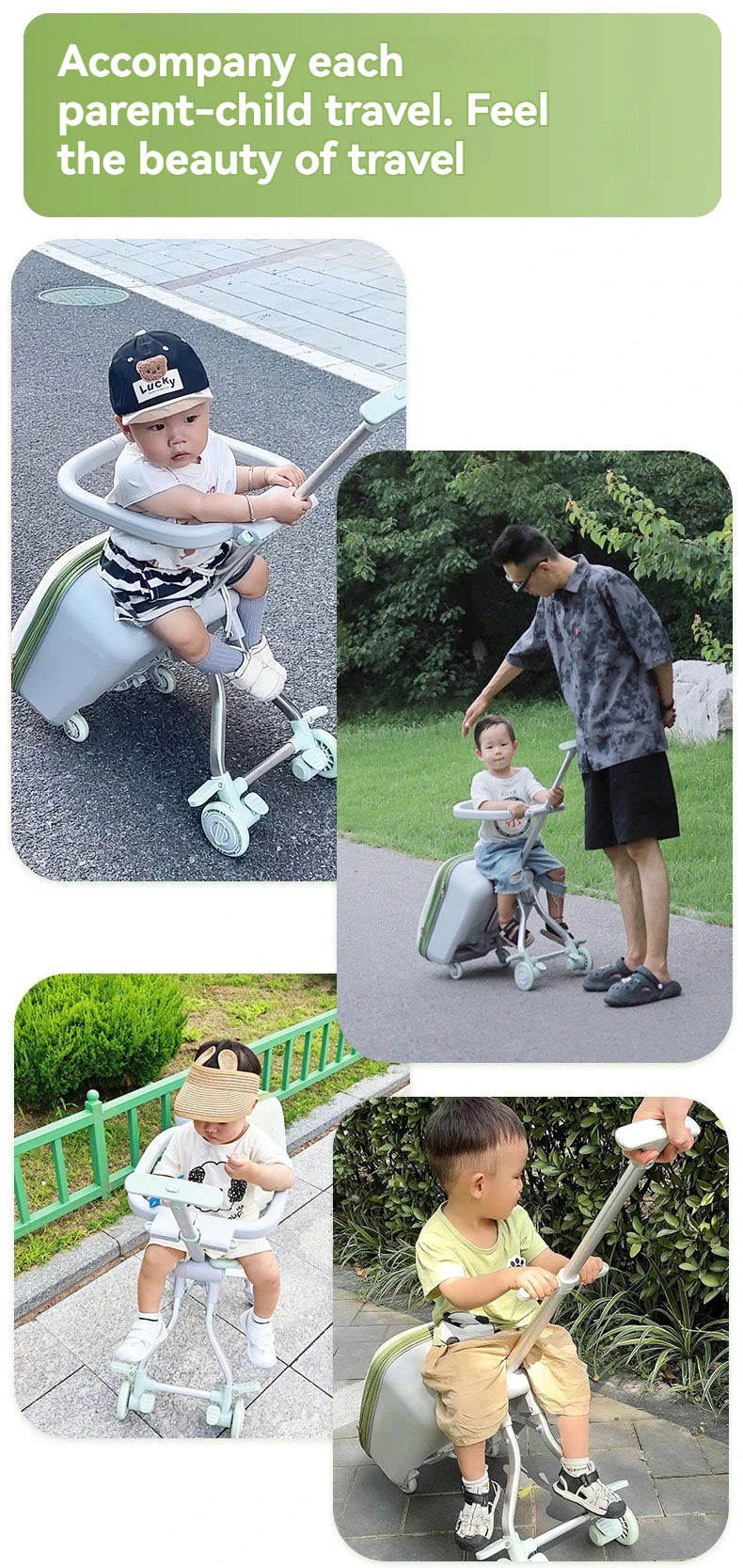 Children's Luggage Case Can Ride and Walk the Baby's Suitcase The Baby Can Take the Suitcase. The 20-Inch Folding Stroller Can