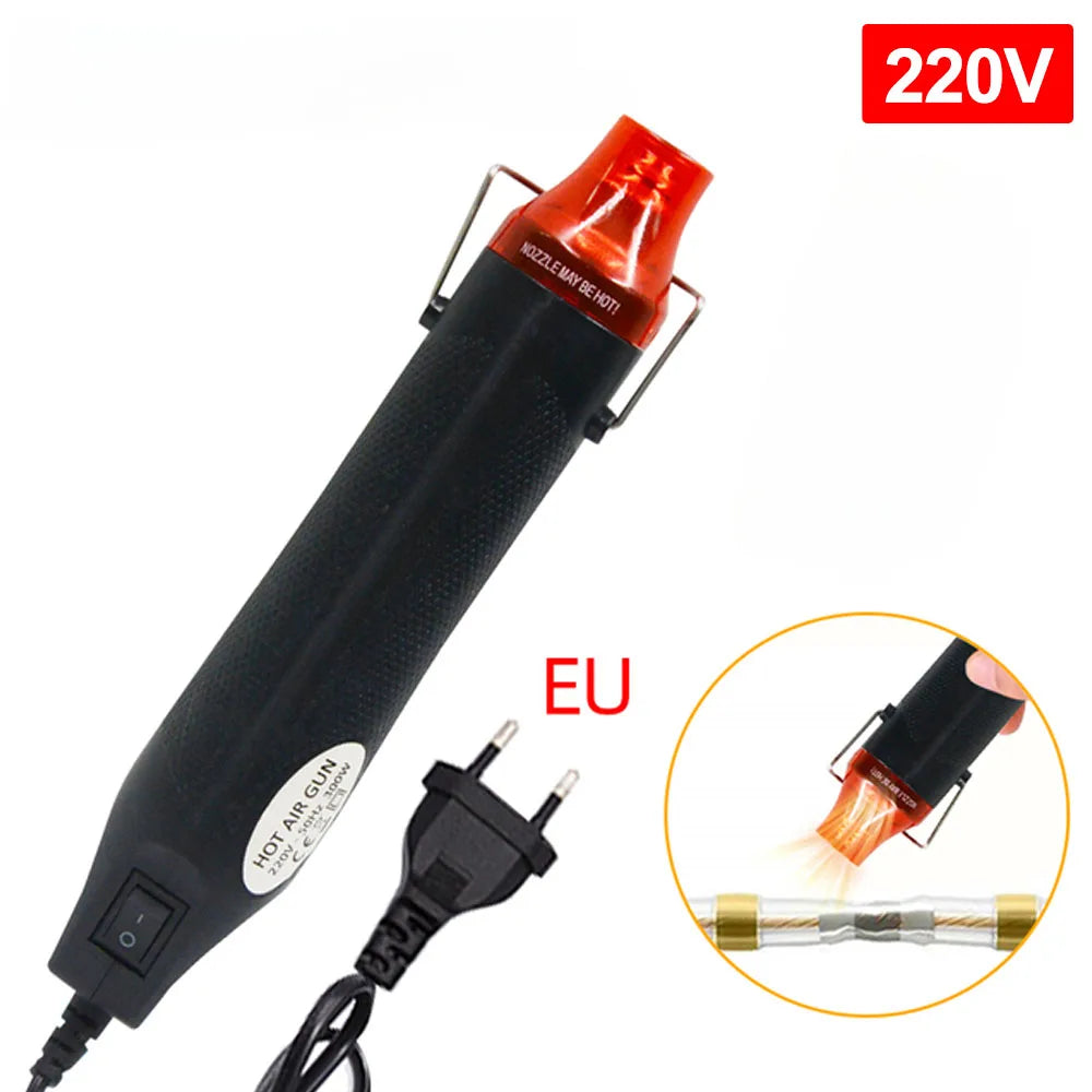 300W Heat Gun Hot Air Electrical Power Mini Gun Blower Handheld with Heat Shrink Butt for DIY Soldering Craft Embossing Wrapping