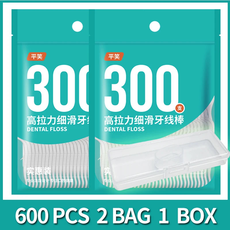 600PCS Dental Floss Dental Floss Picks Clean Between Teeth Interdental Brush Toothpick Floss Picks Oral Hygiene Care