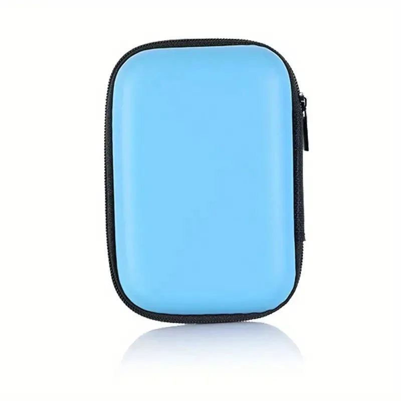 1pc Portable Waterproof Headphone Storage Bag, Data Cable Packing Cube, EVA Protective Case For Travel