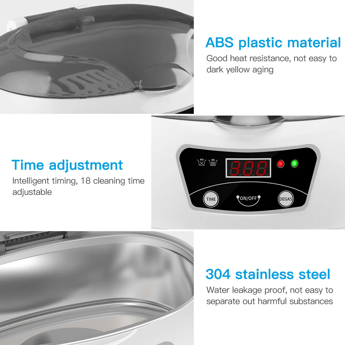 AIPOI 600ml Ultrasonic Cleaner Wave Cleaning Jewellery Polishing Machine For Watches Home Appliances