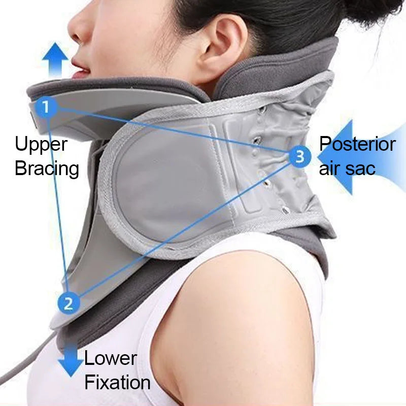 1 pc Neck Traction Device, Adjustable Ergonomic Neck Stretcher,Cervical Spine Alignment Neck Brace With Airbag Support