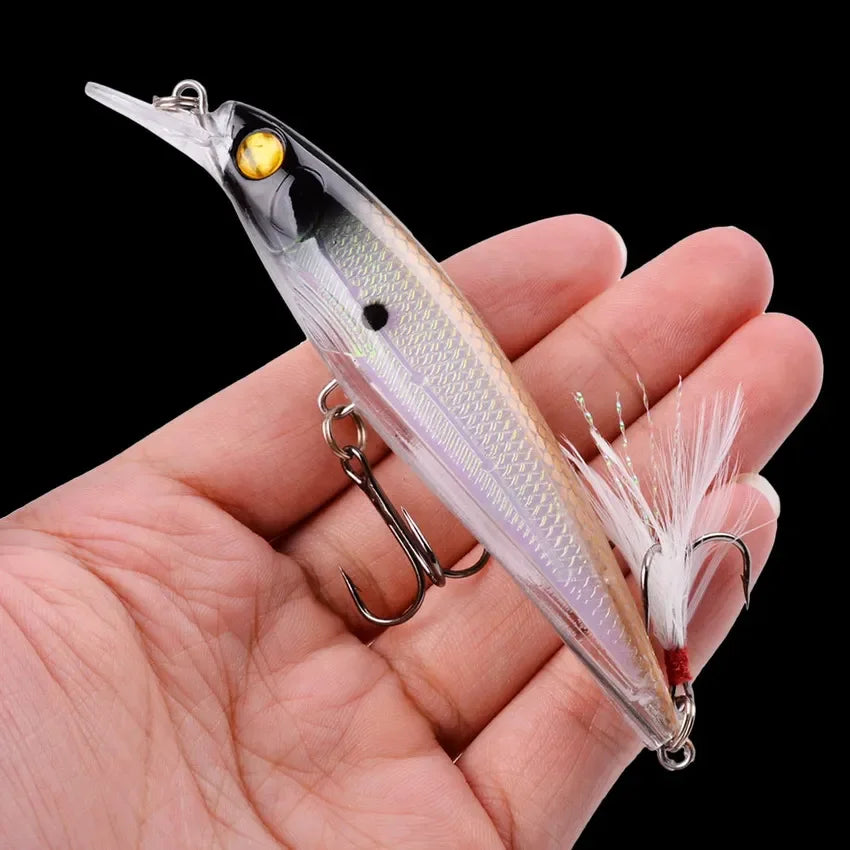 1PCS Laser Minnow Fishing Lure 11CM 13G pesca hooks fish wobbler tackle crankbait artificial japan hard bait swimbait