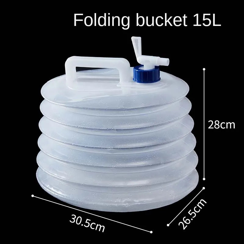 1 Outdoor Folding Bucket Car Kettle Car Shrink Portable Water Storage Tank Water Bag With Faucet Household Water Storage Bucket