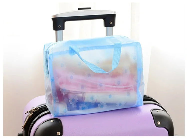 1PC New portable makeup bag Large capacity portable travel storage toiletry bag Waterproof transparent cosmetics storage bag