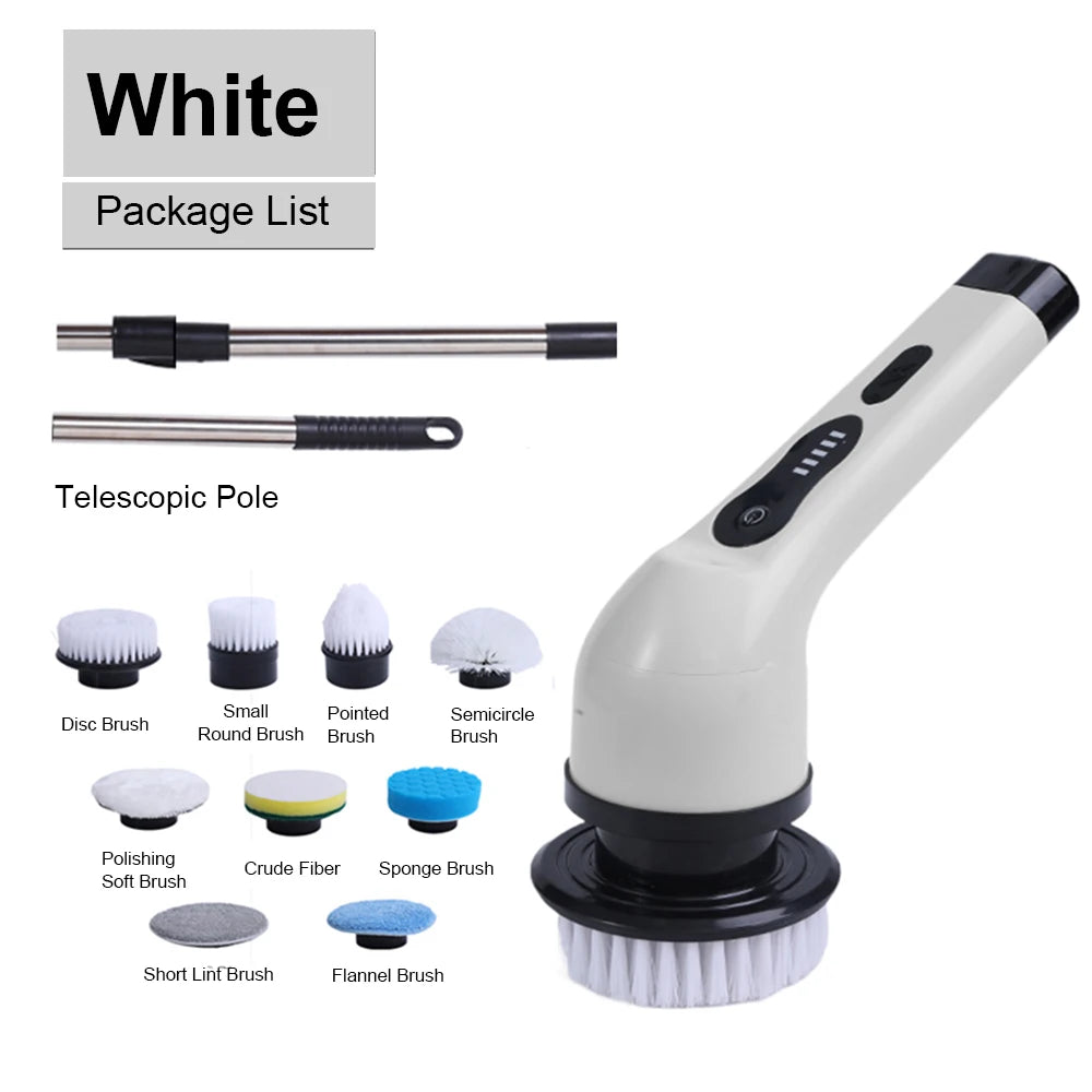 9-in-1 Electric Cleaning Brush Multifunctional Kitchen Bathroom Cleaning Brush Rotary Wireless Electric Spin Cleaning Machine