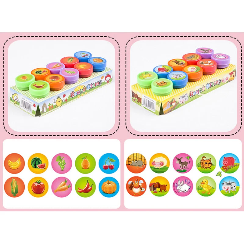 Assorted Stamps for Kids Self-Ink Teacher Stamps Party Favor Children Treasure Box Prize Classroom Easter Egg Stuffers Toys Gift