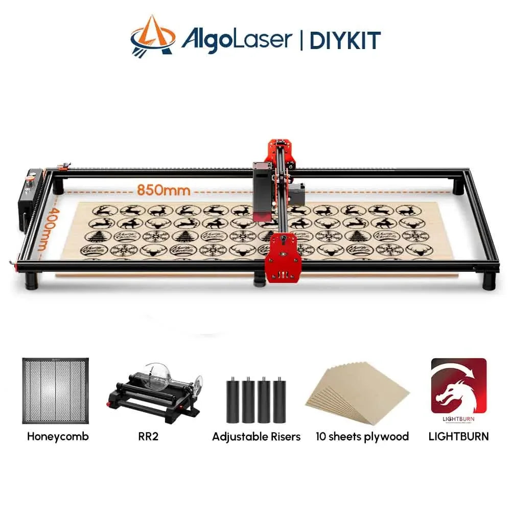 AlgoLaser DIY Kit 5W Laser Engraver Cutter 40*40CM Mini Portable Logo Printer Woodworking Tool Fun CNC Machine For Metal Acrylic