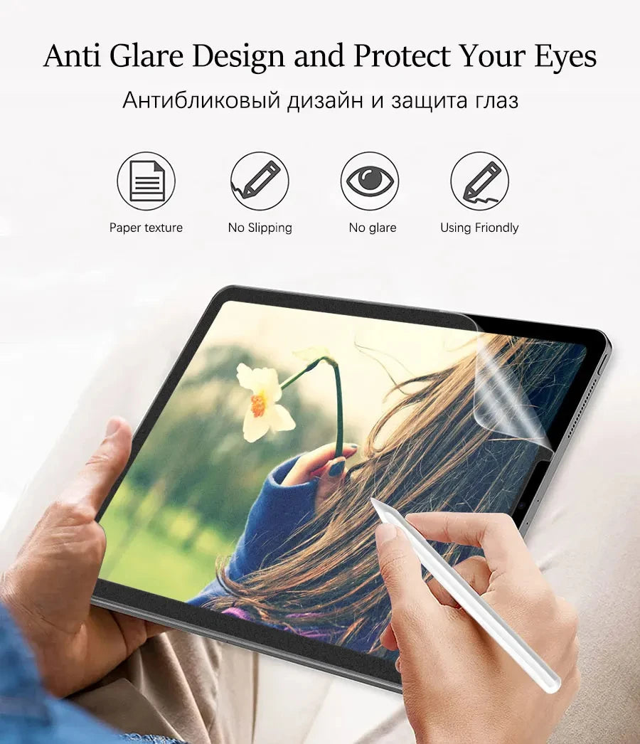 3Pcs Paper Feel Like Screen Protector for Samsung Galaxy Tab S7 S8 S9 Plus Ultra A9 Samsung tab S6 Lite s7 s9 fe A8 A7 No Glass