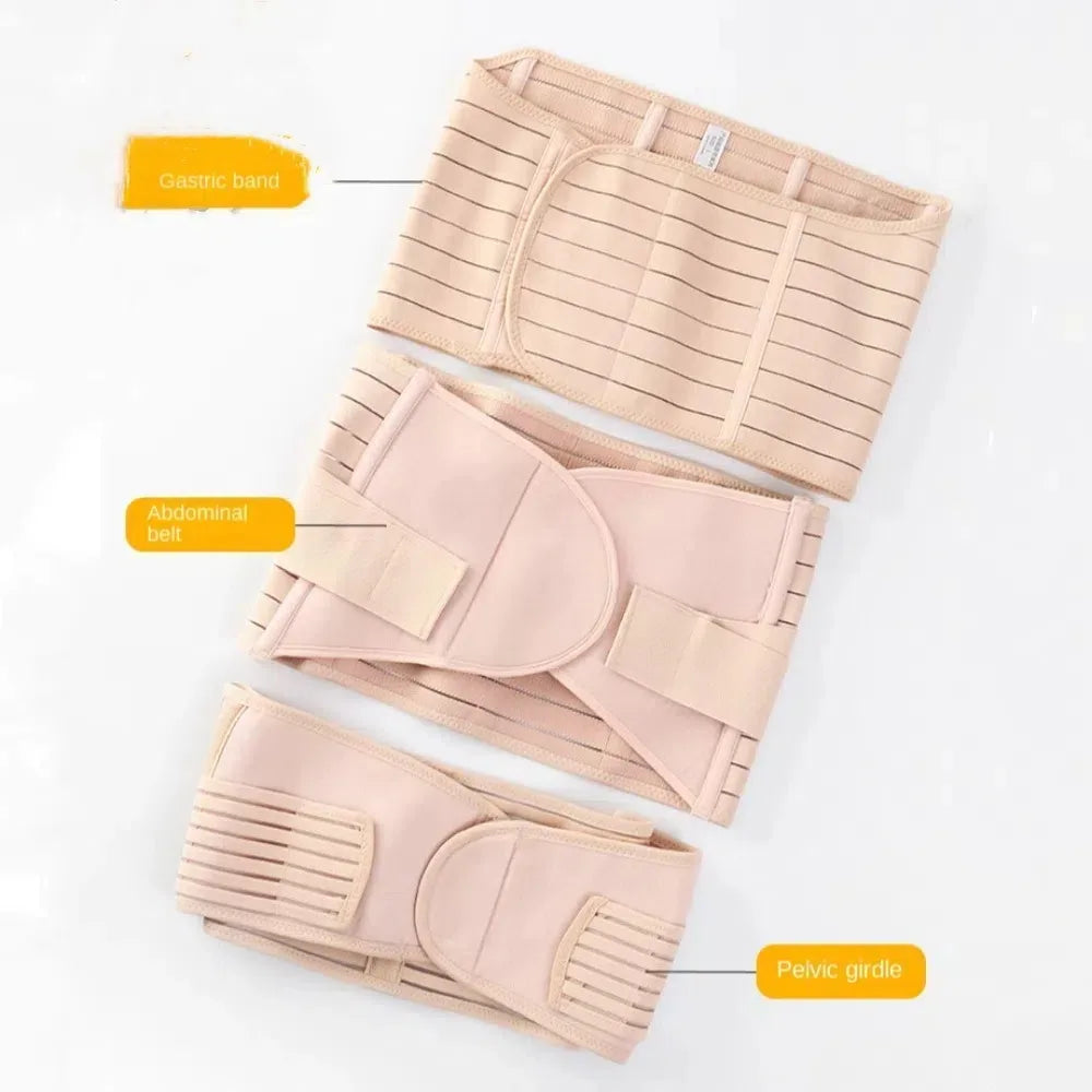 3pcs Breathable Postpartum Belly Belt Corset Postpartum Pelvis Belt Wrap Shapewear Sacroiliac Pelvic Restraint Band